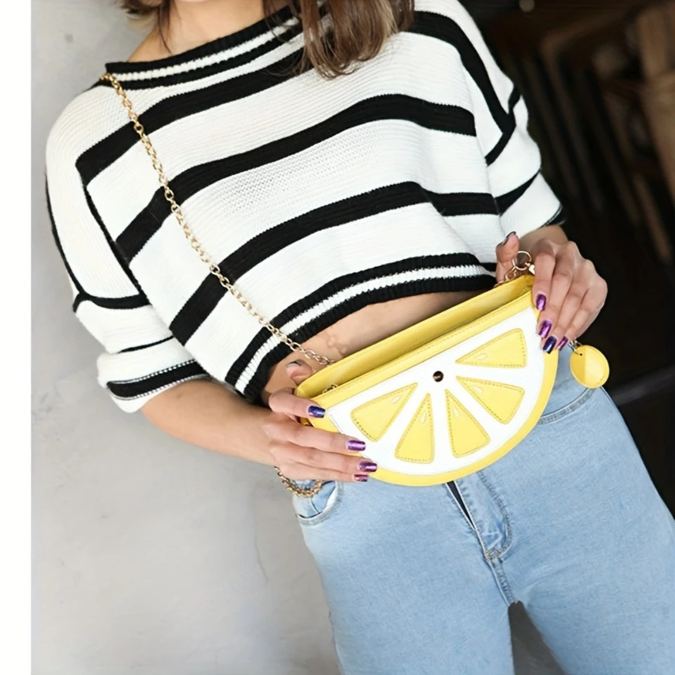Ship from US Fruit Shaped Crossbody Bag For Women Watermelon Lemon Purse 250227FBB