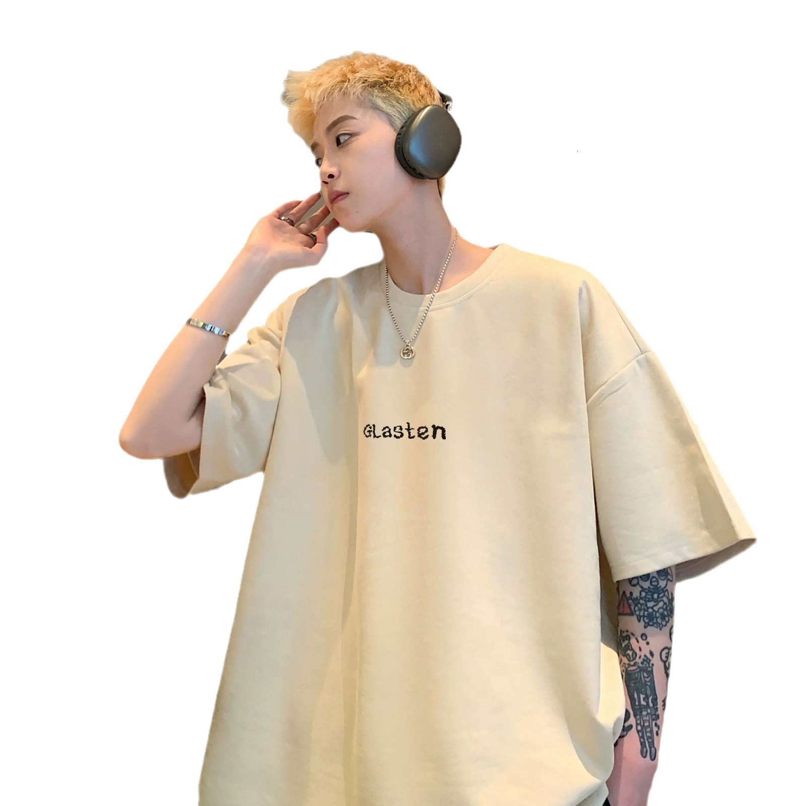 Designer Men's Straight Short Sleeved T-shirt For Summer 2025 Plus Size 1/4 Sleeve Fashion Brand Half Sleeve