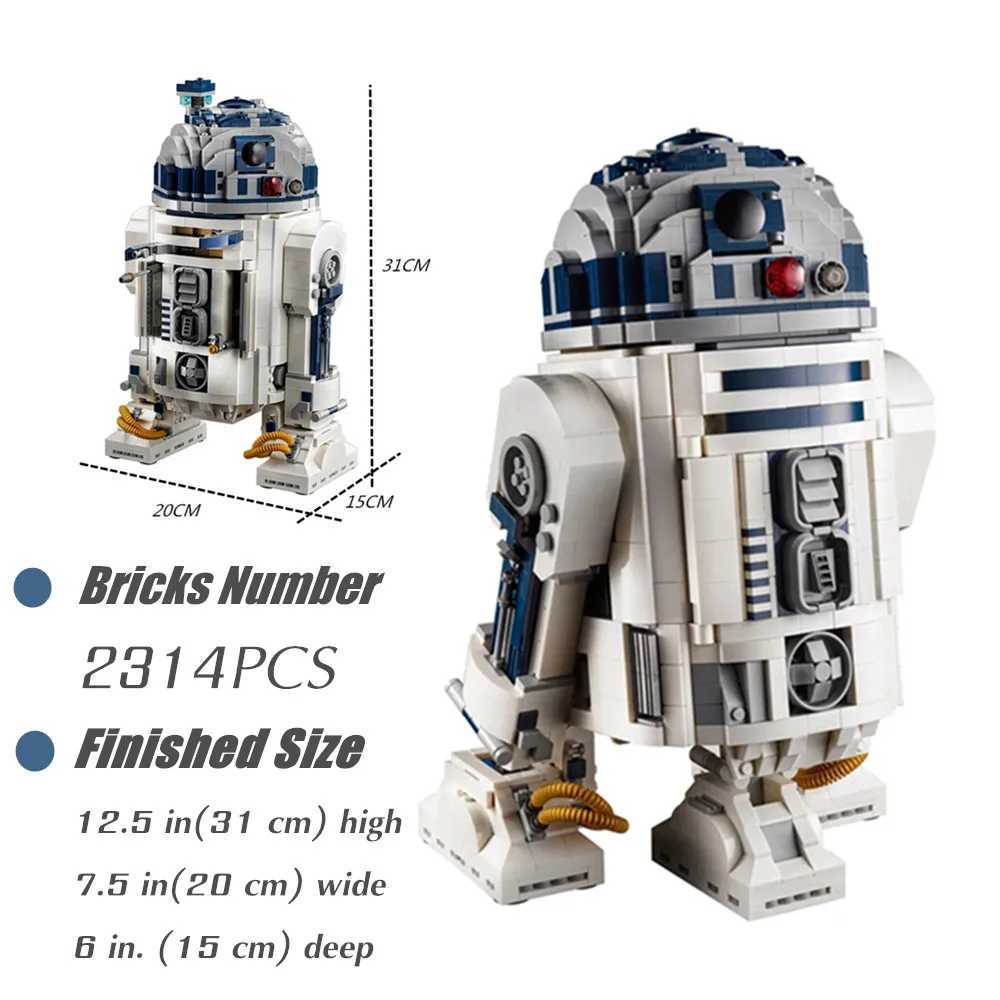 2314Pcs Space Robot 75308 B R2 Robot D2 Figures Model Childrens B Toy Kid Boy Birthday Christmas Y250227