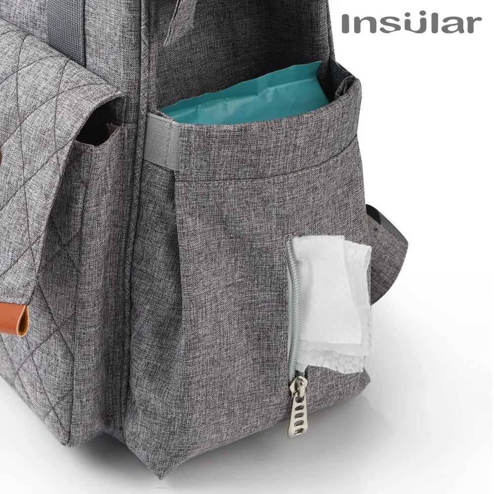 Diaper Bags Fashion Baby Diaper Travel Backpack Mummy Maternity Nappy Stroller Bags for Mom Dad with Stroller Straps Changing Pad Wet Bag Y250227SNQ6