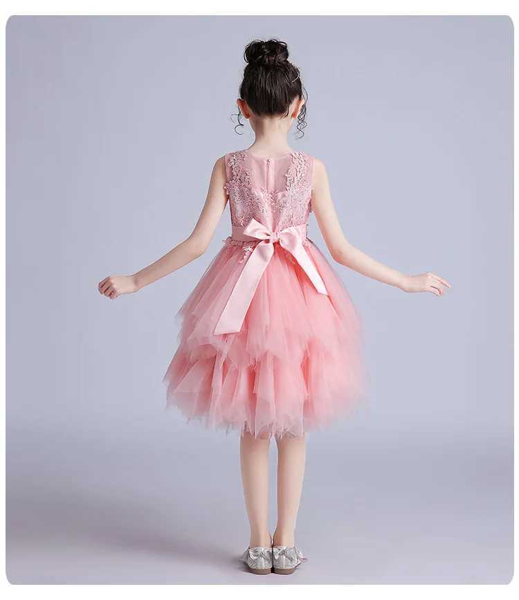 Girl's Dresses Pink White Christmas Dresses for Kids Girls Bow Princess New Years Clothes Tutu Infant Xmas Birthday Party Formal Gala Costume Y25