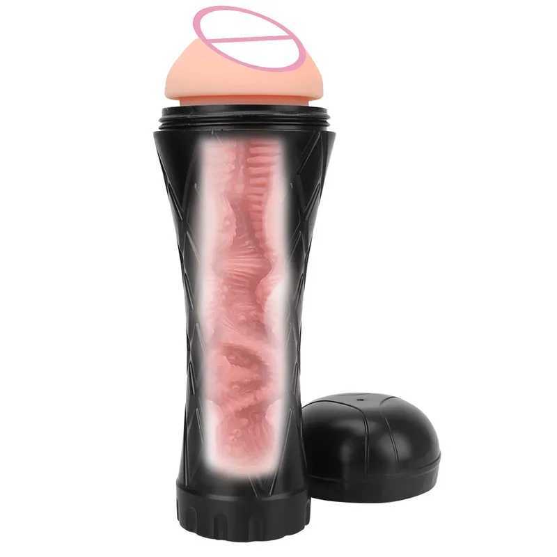 24cm Male Masturbator Artificial Vaginal For Men 18 Realistic Glans Sucking Penis Pump Sexy Cup Erotic Products Sex ToysXJ250227