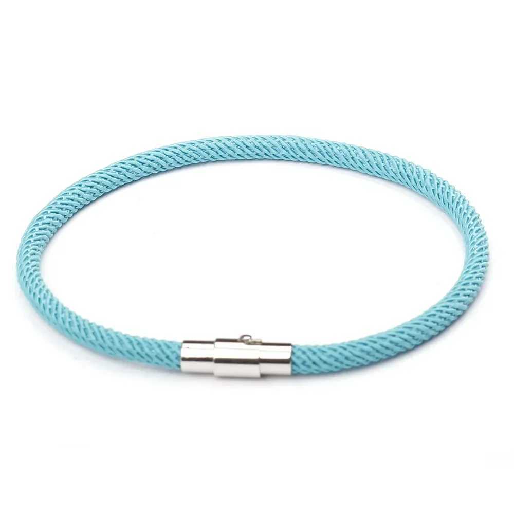 Summer Style Macaron Color Rope Leather Bracelet Men Women Magnetic Clasp for r Bracelets Bangles Pulseiras SL006 W250227
