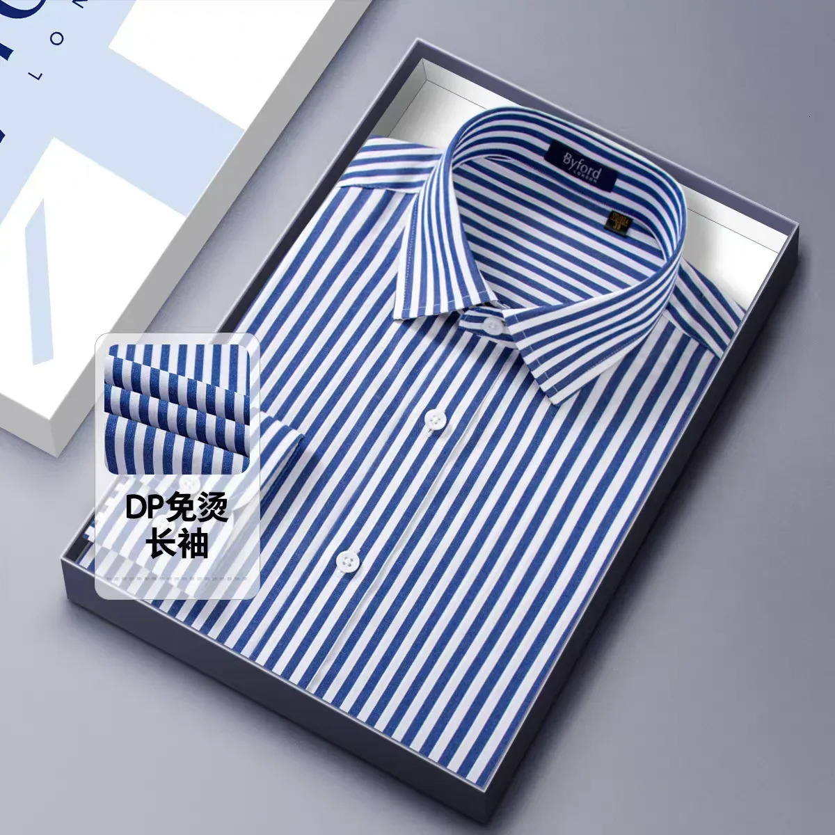 Button Up Shirts for Men Mens Clothing High Quality Stripe Pattern Check Shirt a Fashion Elegant Mens 250224
