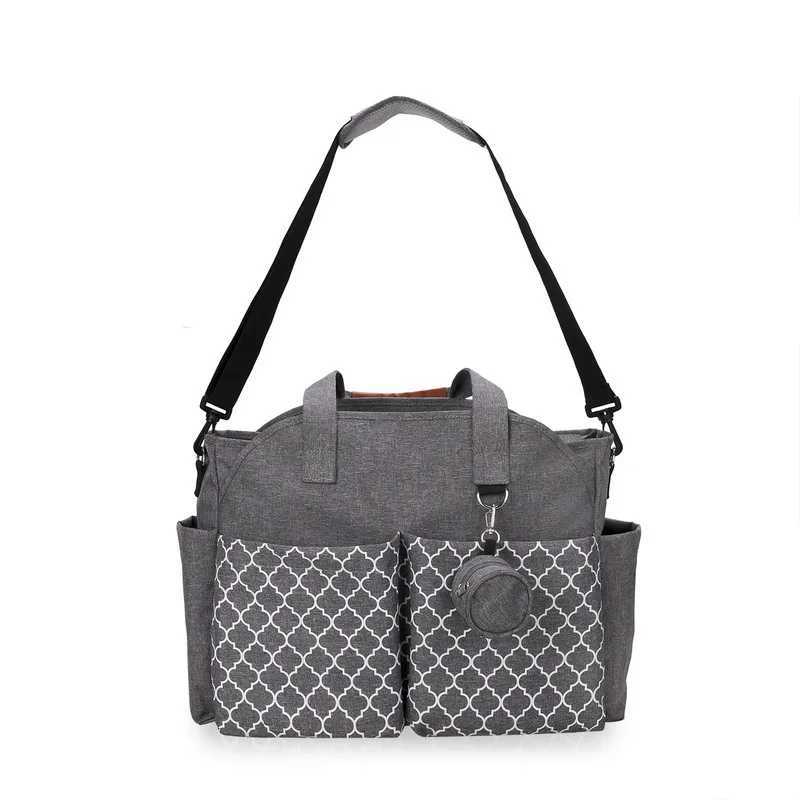 Diaper Bags New Handheld Single Shoulder Mommy Bag Printed Geometric Matching Nipple Bag for Mother and Baby Outdoor Mother Bag Y250227NT9P