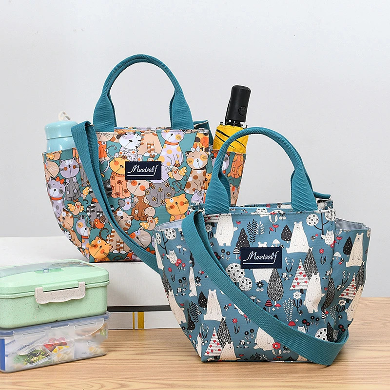 Ship from US Ladies waterproof cross shaped bag fashionable large capacity handheld lunch portable zipper shopping shoulder 250227FBB