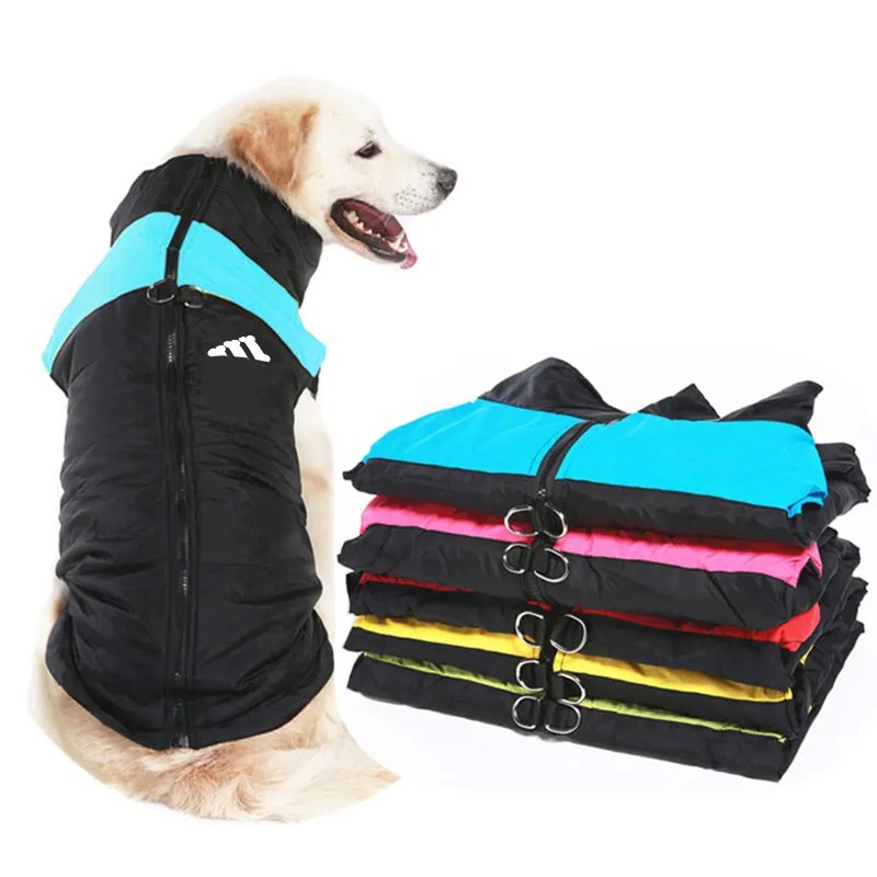 Padded Vest Dog Jacket, Warm Zip Up Dog Vest Jacket with Dual D Ring, Winter Water Resistant Small Dog Coats, Dog Clothes for Small Medium and Large D