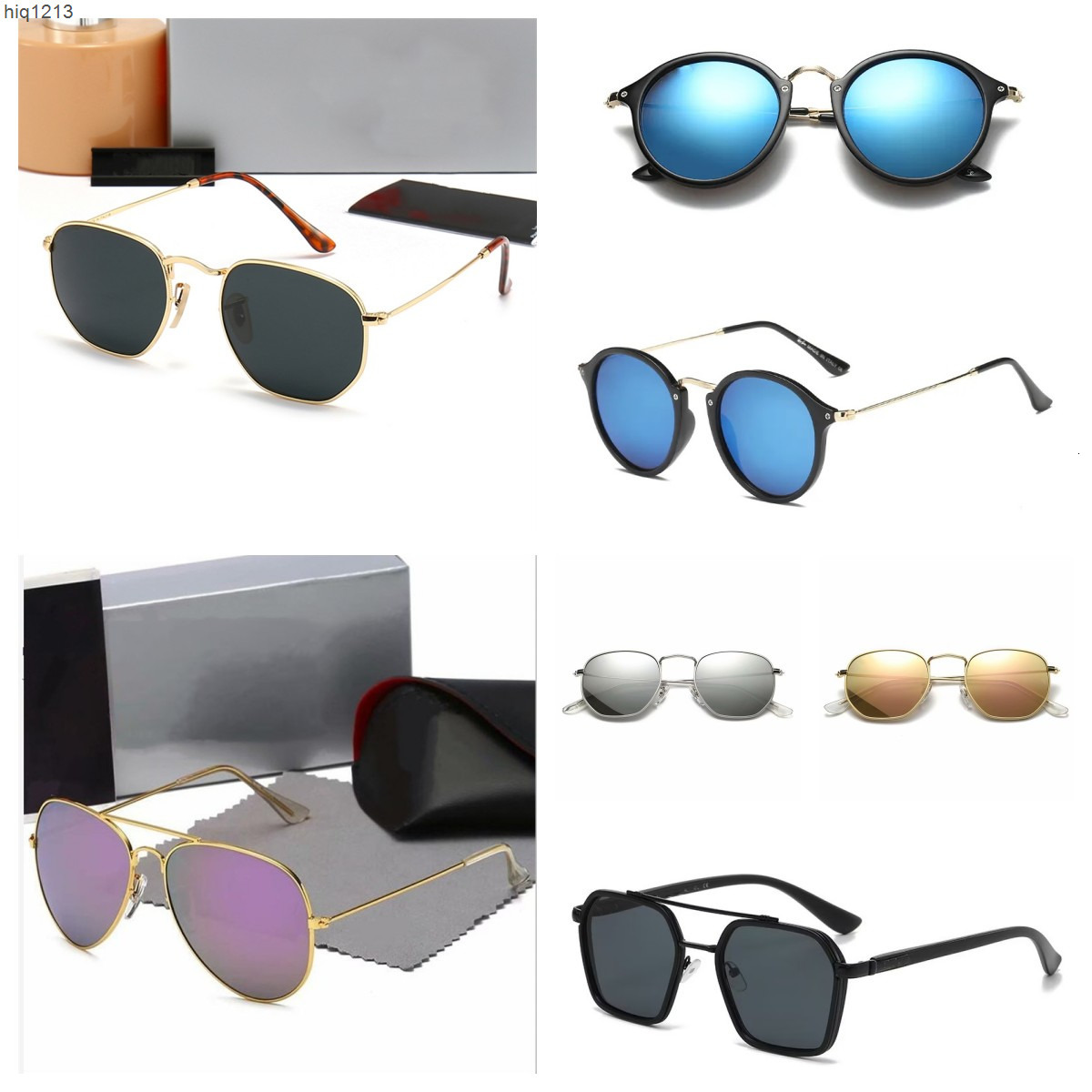 classic designer hexagonal sunglasses luxury eyewear men women fashion polaroid metal frame glass lenses sunnies rayband raybans banssunglasses raies bans HU3I
