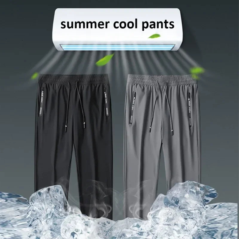 Summer Cool Pants Men 8XL Plus Szie Sweatpants Fashion Casual Stretch Pants Male Big Size 7XL 8XL Summer Trousers Black Grey 250227