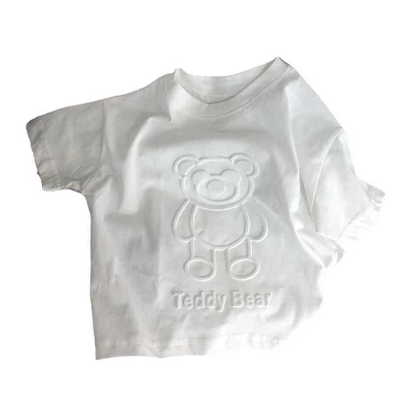 T-shirts Pure cotton childrens cartoon short sleeved printed T-shirt summer outfit boys stylish top summer baby half sleeved childrens clothingY250227