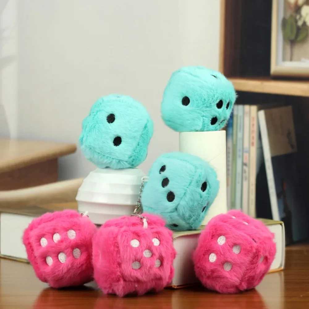 Dice Plush Toy Pendant Soft Stuffed Doll Keychain Backpack Car Bag Key Ring Decor Kid Gift Educational Toys Free shipping