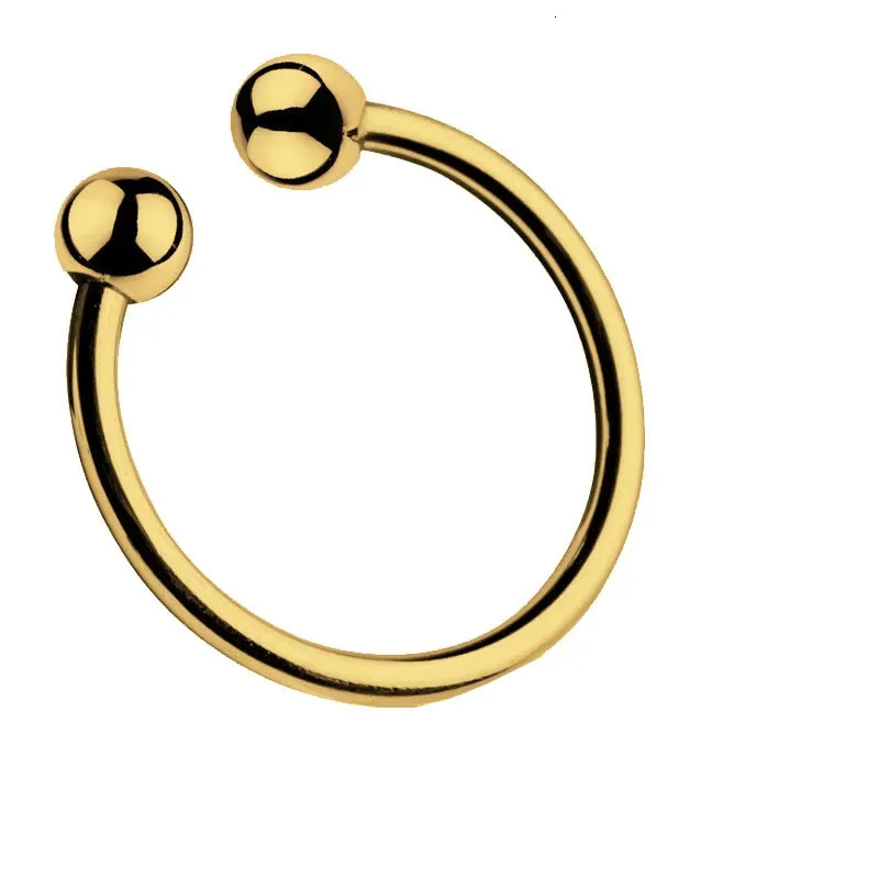 Dual Ball Gold Color Stainless Steel Cock Head Glans Penis Ring Sex Increase Orgasm Sex Toy Products Delay Ejaculation Lock Ring 250227