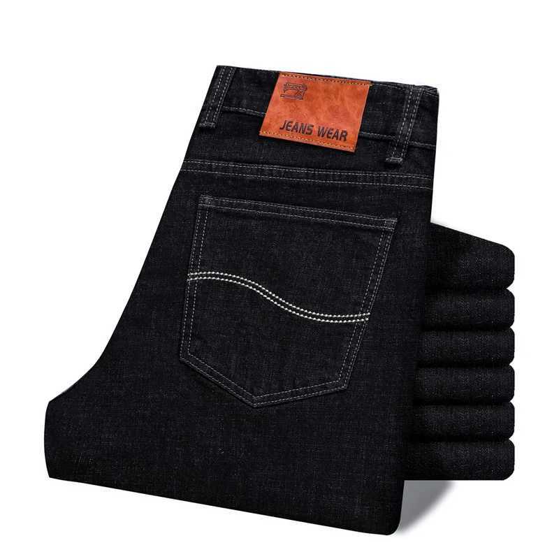 2024 New Soft Stretch Straight Jeans Mens Classic Fashion Business Slim Trousers Street Trend Male Brand Clothing Pants 28-40 X250227