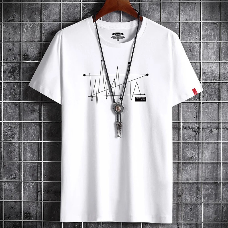 Manga Tshirt Tops Oversize Men Loose Tee 100% Cotton Fashion Goth Print Mens Short Sleeve T-shirt Summer Male Casual Tshirt 250226