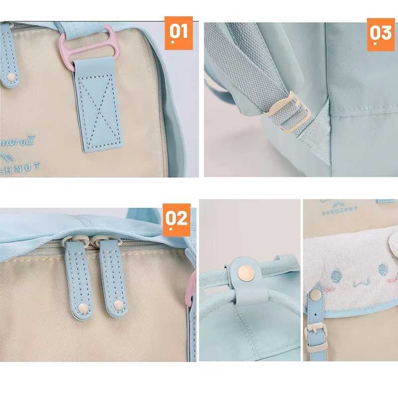 Diaper Bags PANGDUBE Cute Mommy Backpack Big Ear Dog Diaper Bag Cinnamon Rolls School Bag Baby Nappy Bags Students Backpack Y250227YH0T