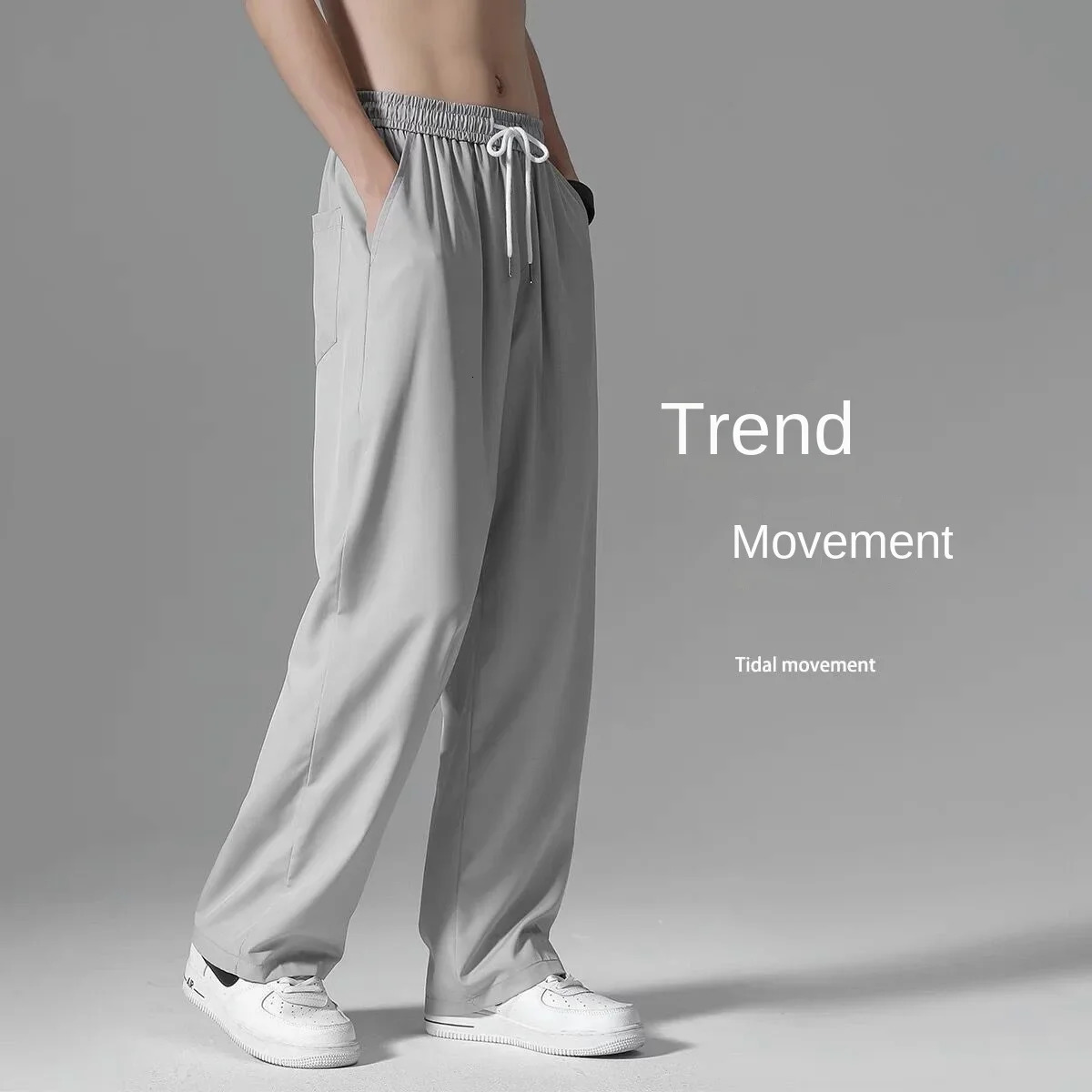 Mens Spring Summer Straight Leg Wide Leg Pants Casual Pants Sports Loose Men Clothing Joggers Men 250227