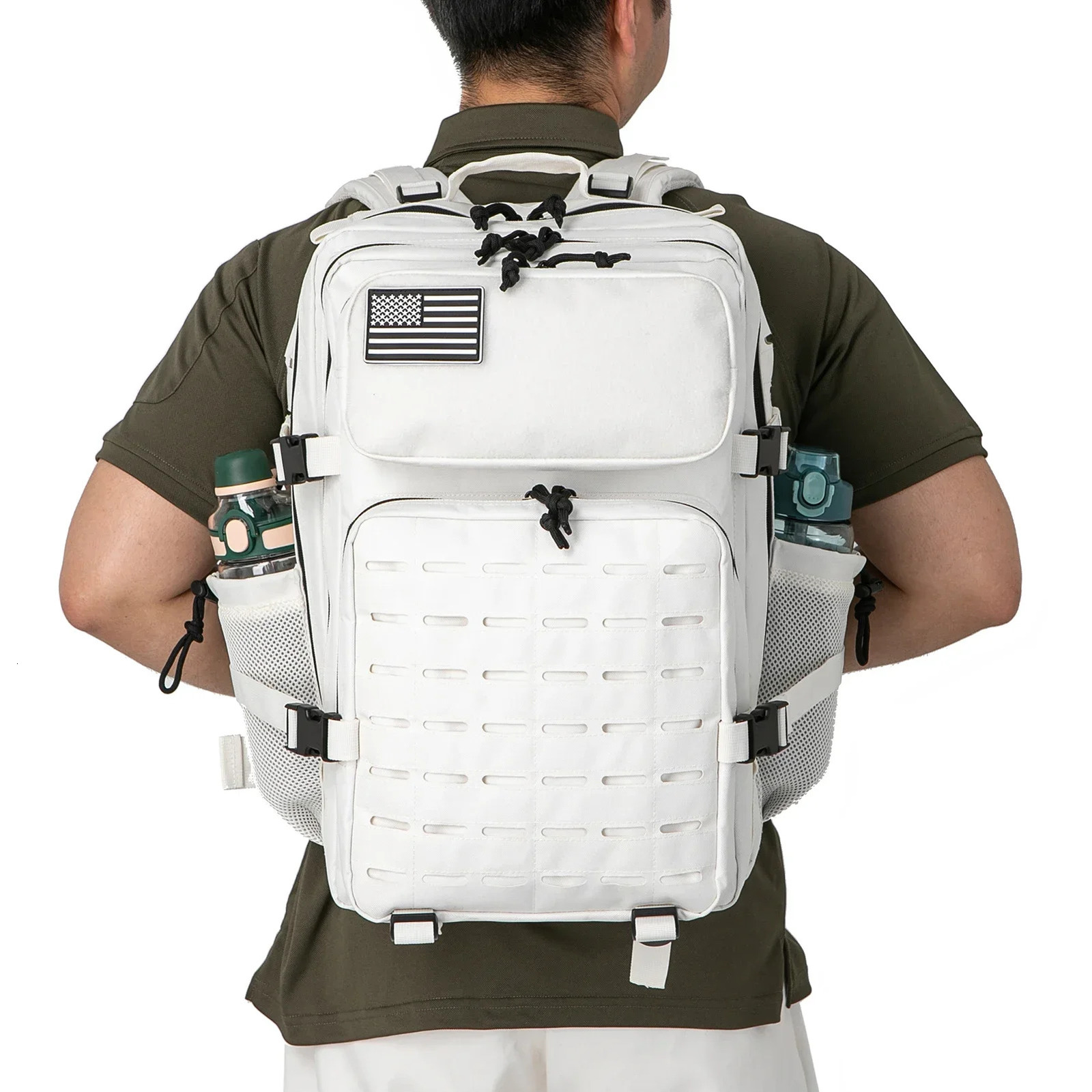 Ship from US 25L45L mens and womens tactical backpacks small school with bottle racks hiking equipment 250227FBB