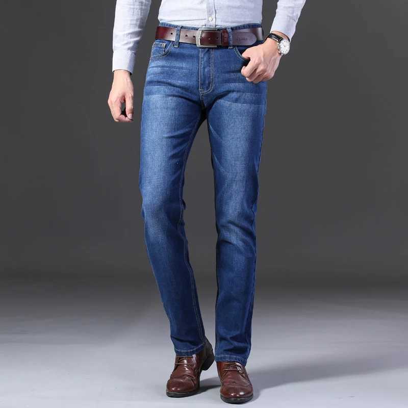 New Men Light Luxury Stretch Slim Fit Pants Comfortable Soft Business Fashion Straight Casual Denim Trousers Male Brand Clothing X250227