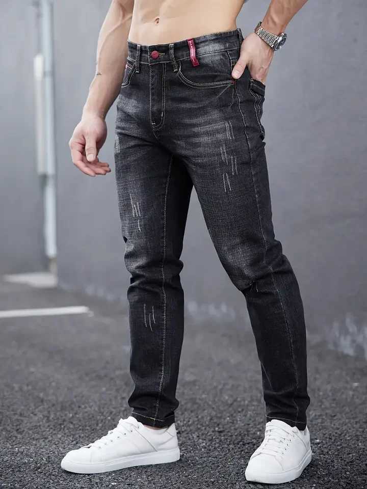 2024 Mens Slim Casual Street Classic Skinny Jeans Pencil Jeans Trendyy Stretch Style Comfortable Casual Fashion Versatile X250227