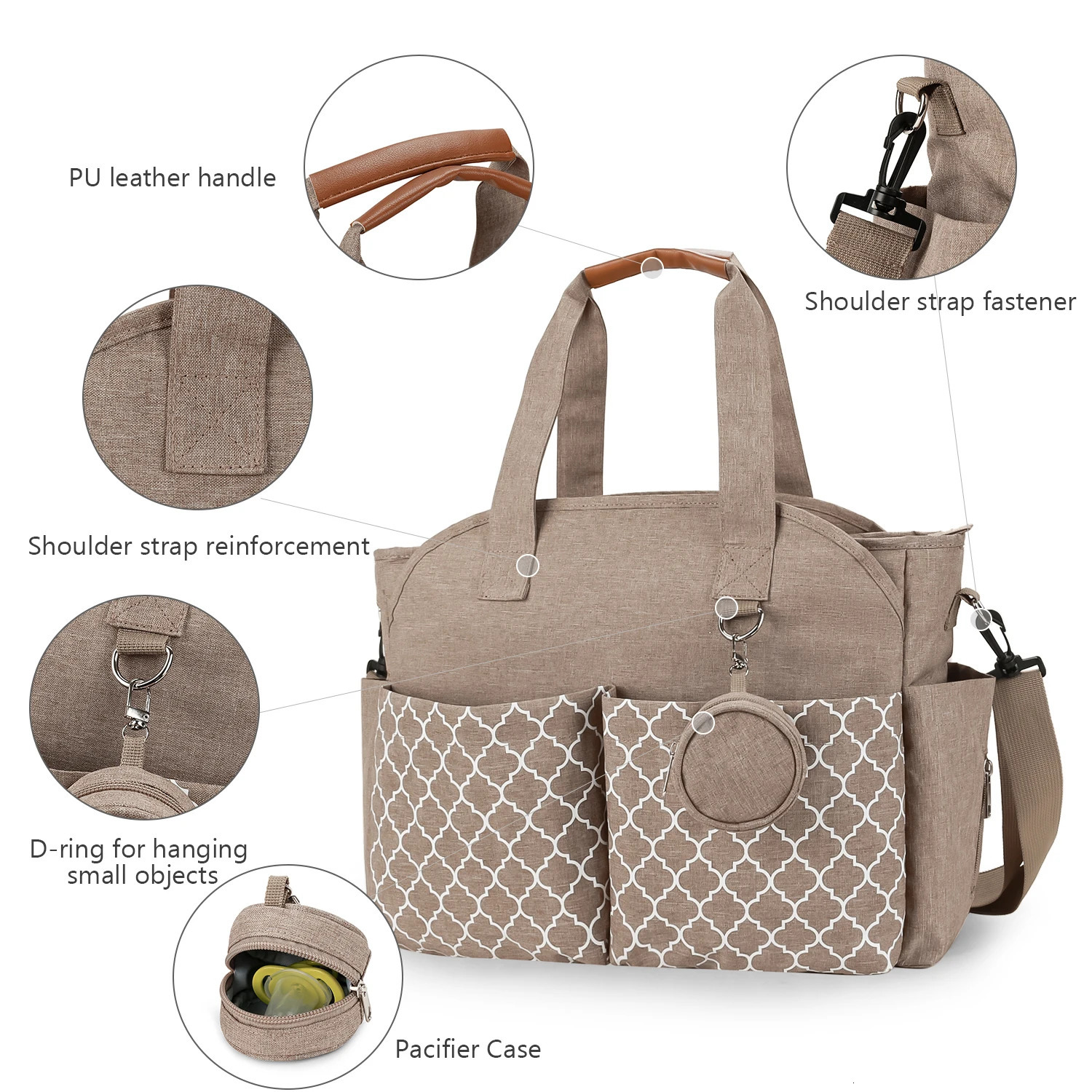 Fashion Baby Diaper Bag Large Capacity Mommy Maternity Bag Portable Multifunctional Nappy Waterproof Bag for Baby Care 250227