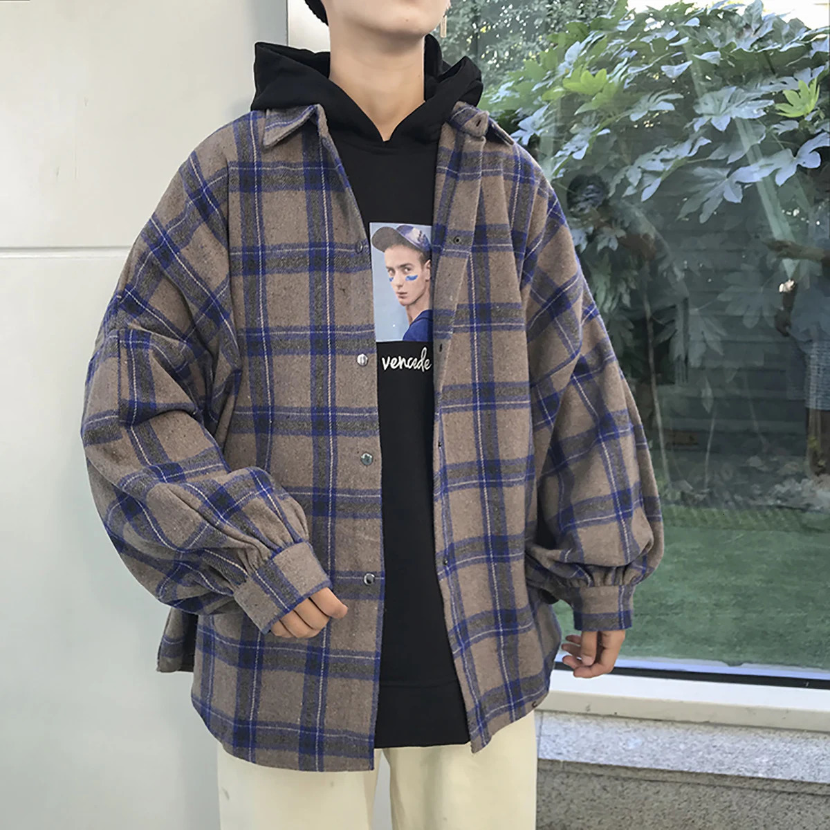 LAPPSTER Y2k Harajuku Korean Fashions Plaid Shirt Long Sleeve Fall Man Streetwear Flannel Shirts Mens Casual Vintage Clothes 250226