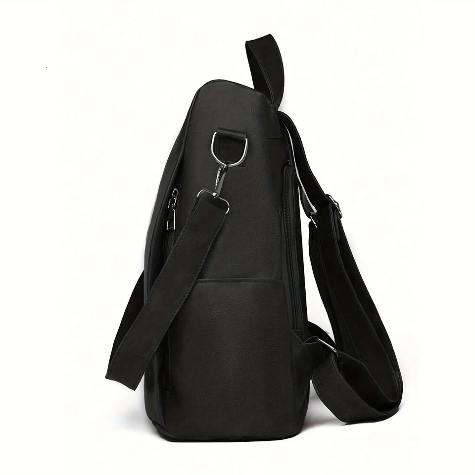 Ship from US Fashionable Casual PU Leather Backpack AntiTheft Travel Sports Ideal For Outing And Daily Commute 250227FBB