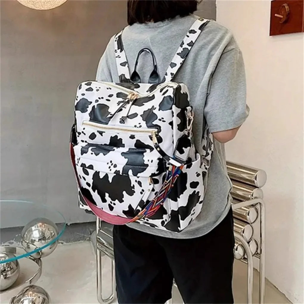 Ship from US PU Womens Shoulder Bag Stylish Multifunctional Backpack with Zipper Opening And Closing Suitable for Travel 250227FBB