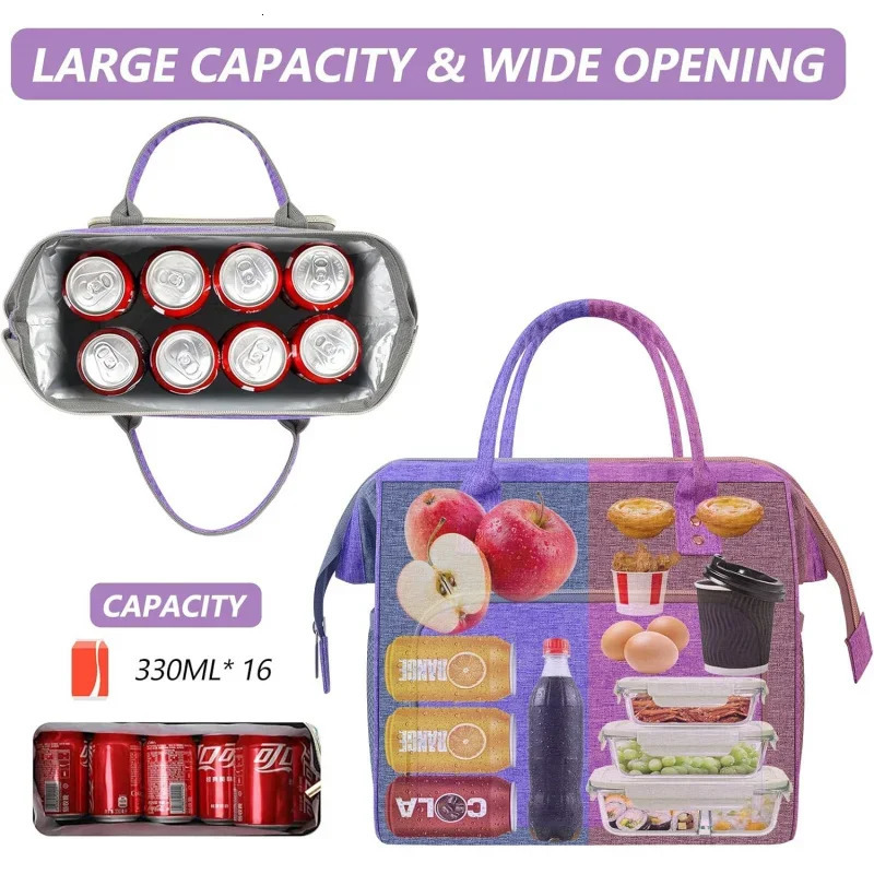 Ship from US Lunch bag for women insulated large reusable handbag leak proof cooler working cute 250227FBB