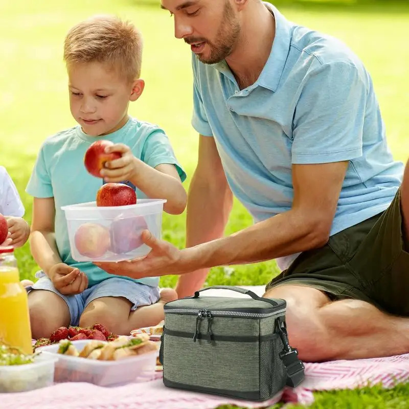 Ship from US Portable leakproof insulated bag Large capacity lunch Outdoor refrigerated Adjustable shoulder strap 250227FBB