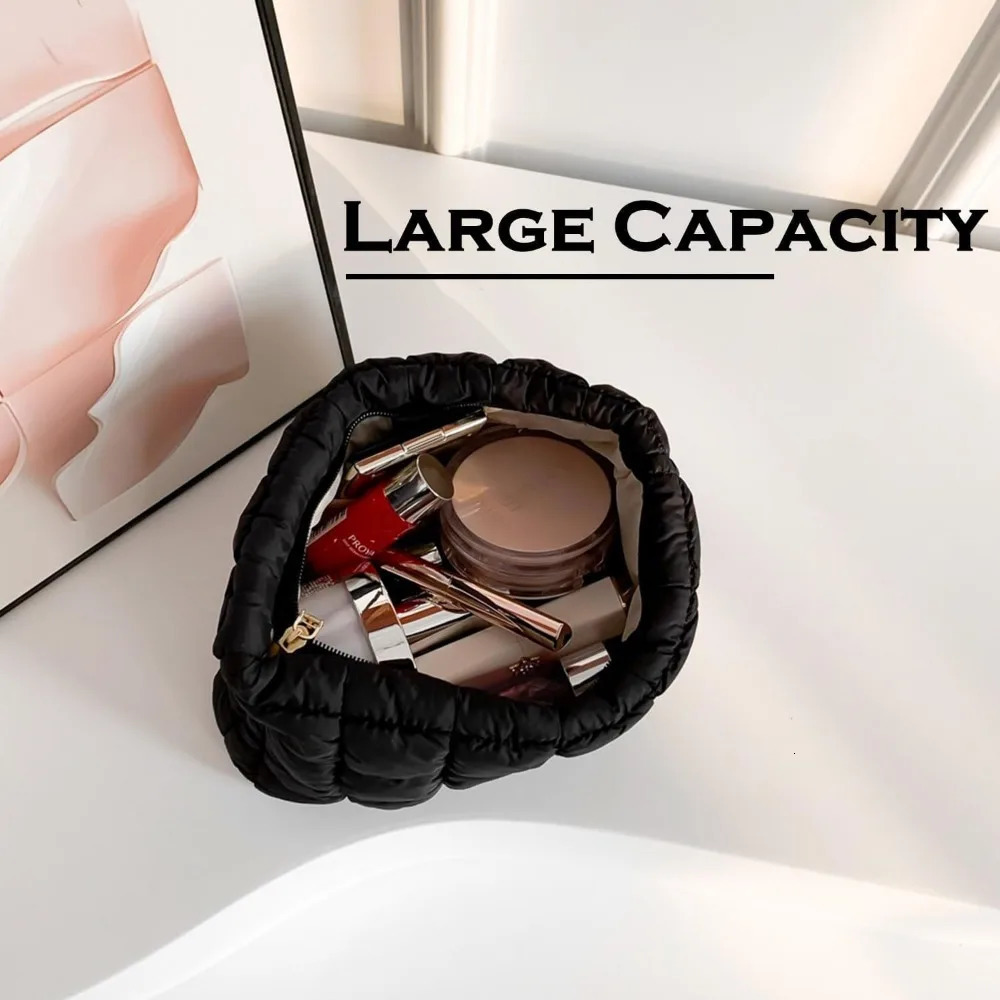 Ship from US Womens bedding cosmetic bag travel toilet storage clutch black 250227FBB