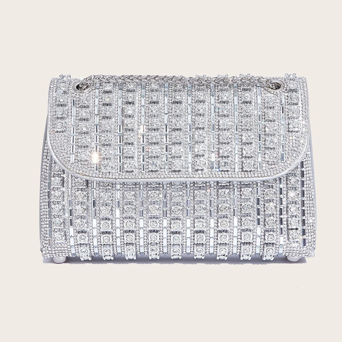 Evening Bag Casual Sparkling Colorful Diamond PU Party Ladies Shoulder Silver Fashion Clutch 250226