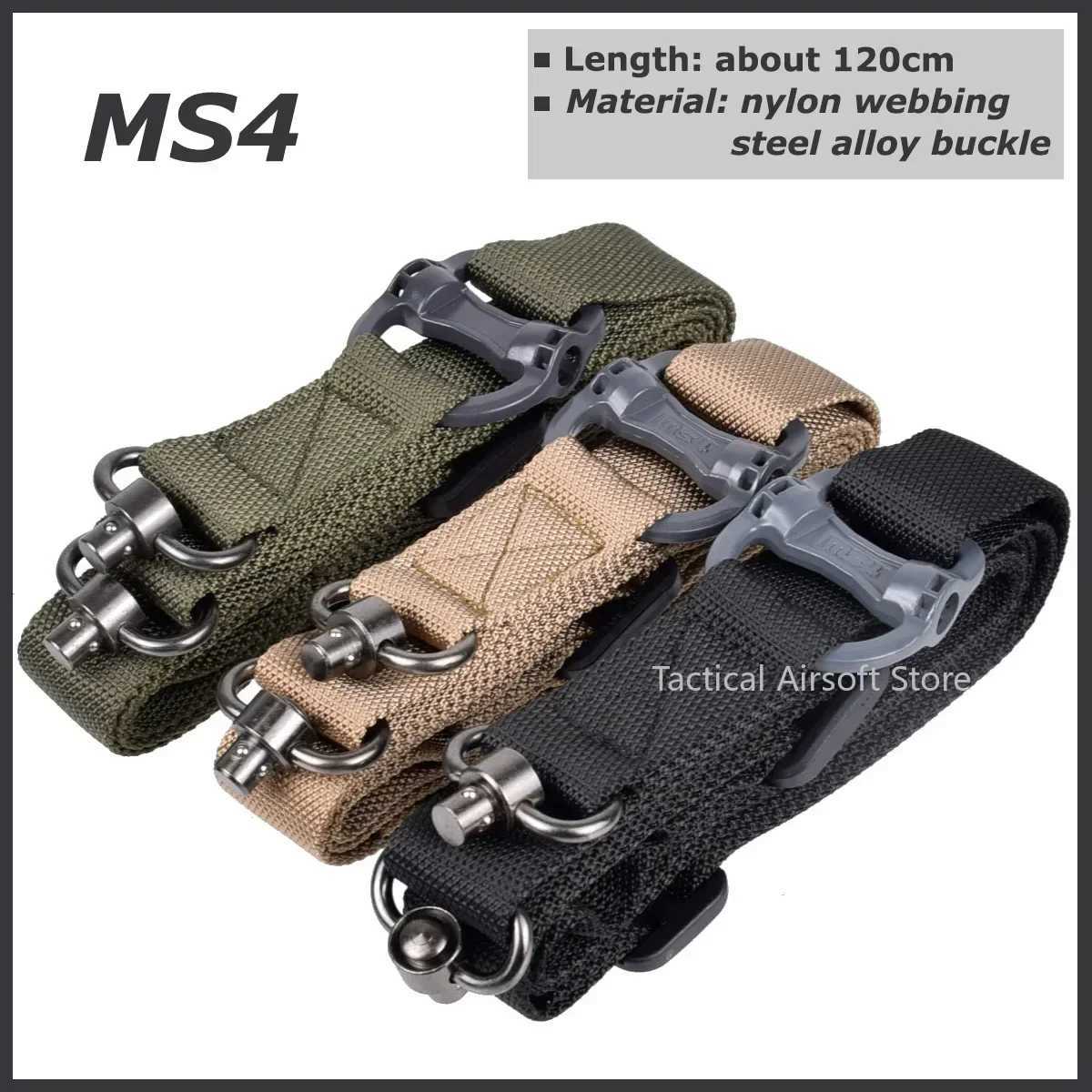 MS4 Sling MS2 MS3 Rif Gun Hunting Nylon Adjustable 2 Point Strap Quick Detach QD Mount Military Belt Strap W250227