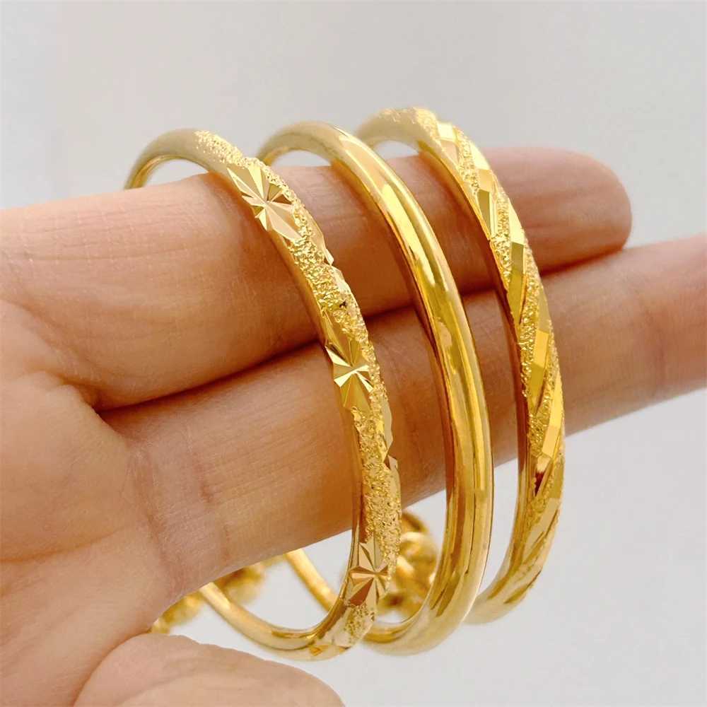 Stainl Steel Bell Bangles for Kids Girls Gold Color Rain Star Smooth Bracelets Size Adjustable Babies Jewelry Accories W250227