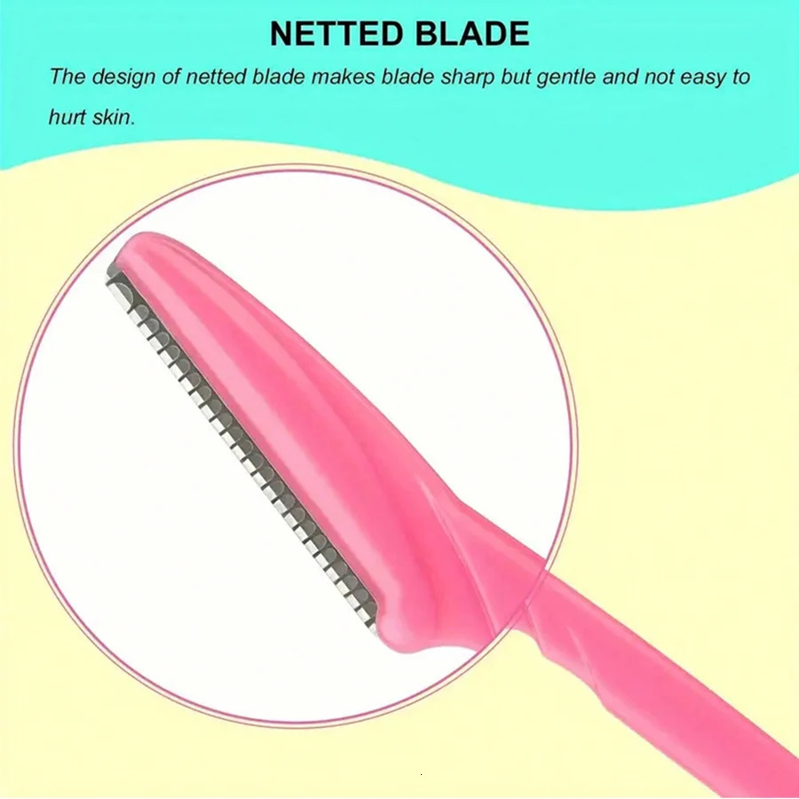50Pcs/Bottle Eyebrow Razors With Container Eye Brow Trimmer In Case Hair Removal Shaver Safe Blades Trimming Tools 250224