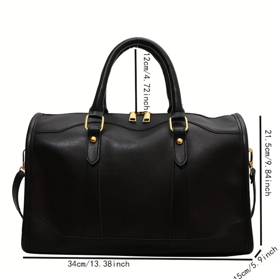 Ship from US Elegant Vintage Boston Bag Chic PU Leather with Removable Strap Secure Zip Perfect for Womens Daily Style and Travel w250227FBB