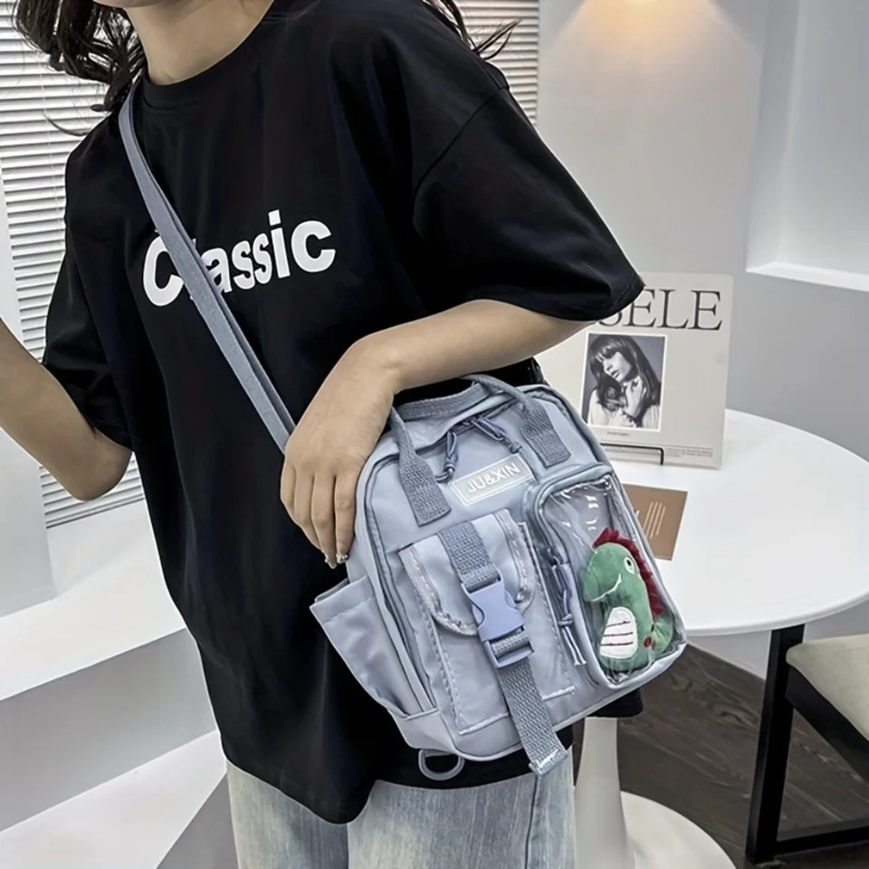 Ship from US Mini Cute Dinosaur Backpack Solid Color Fashion Casual Simple Unique Trendy Versatile Travel Purse 250227FBB