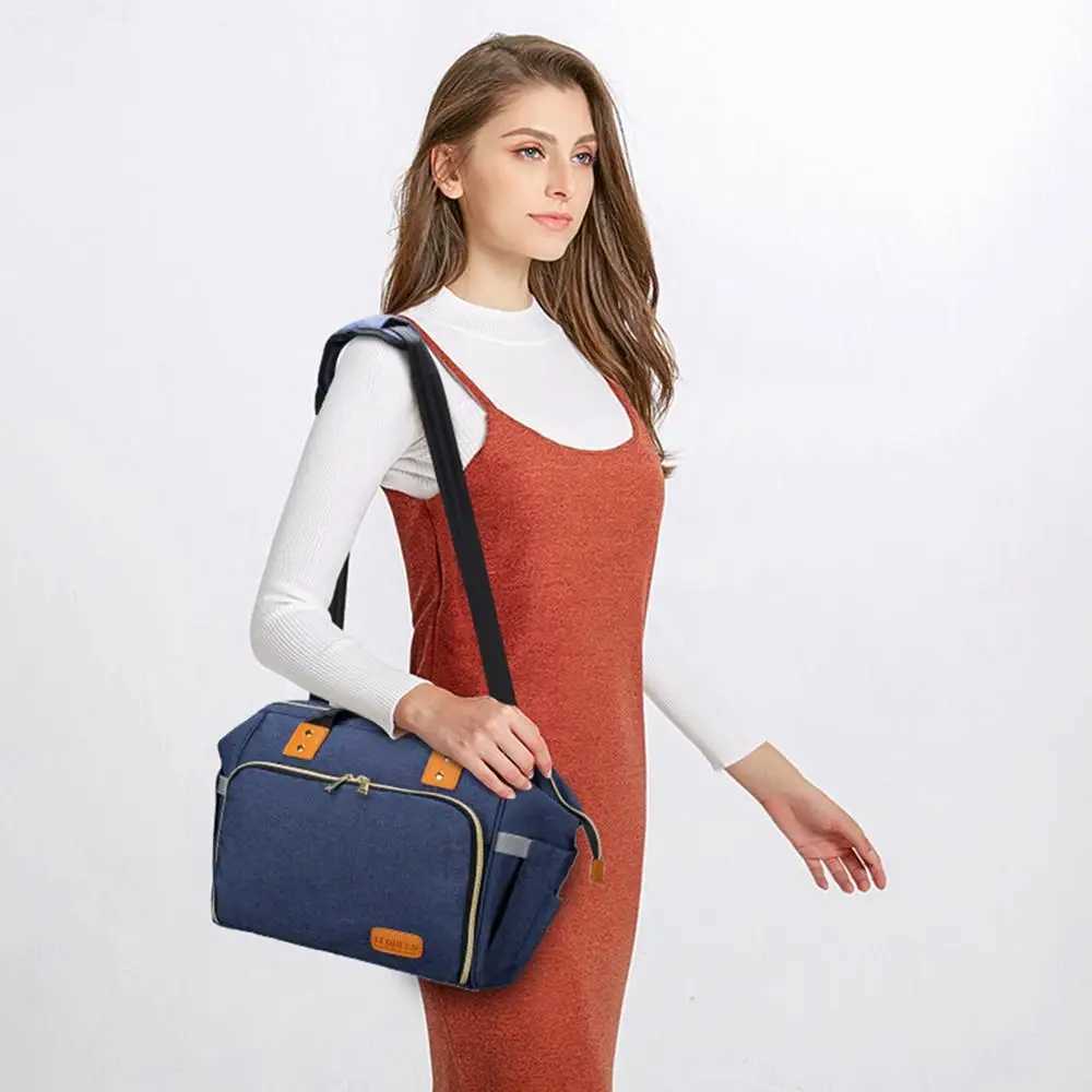 Diaper Bags Hot LEQUEEN Diaper Bag Messenger Bag Shoulder Bag Multi-functional Large Capacity Outigong Baby Crib Sleeping Bag Dropshipping Y250227DGB8