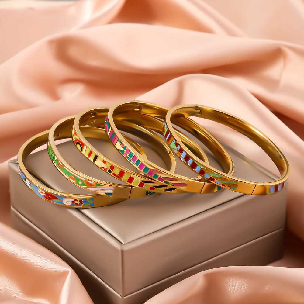 ZHIRUI high-quality stainless steel enamel bracelet suitable for women waterproof wear-resistant exquisite jewelry accessories W250227
