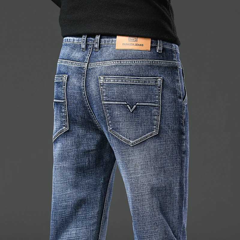 Fashion New Mens Autumn Straight Jeans Baggy Soft Stretch Casual Business Brand Male Clothes Denim Trousers X250227