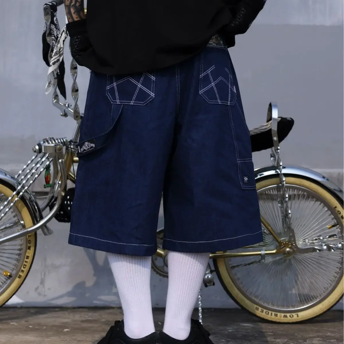 Oversized Jorts Summer Jeans Shorts Mens Wide Leg Baggy Y2K Denim 250226