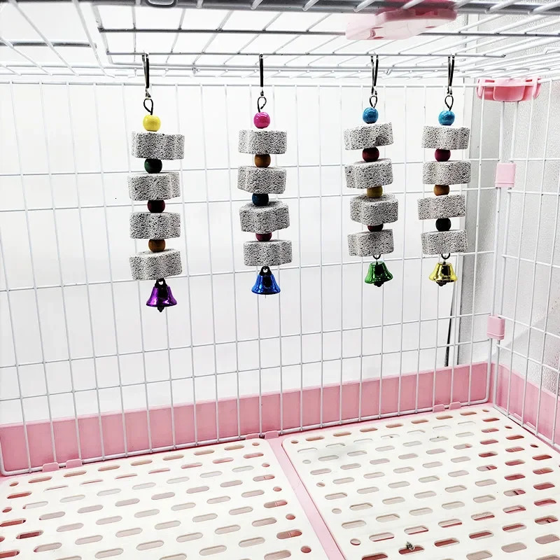 Flower-Shaped Bird Molar Toy Parrot Grinding Stone Bird Cage Toy Parakeet Chinchilla Squirrel Toy Bird Cage Accessories 250226