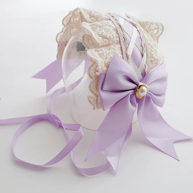 baby girl headbands Kids Headwear Lolita Spanish Head Accessories Flower Wedding Princess Lace Hair Band Bow Barrettes 250227