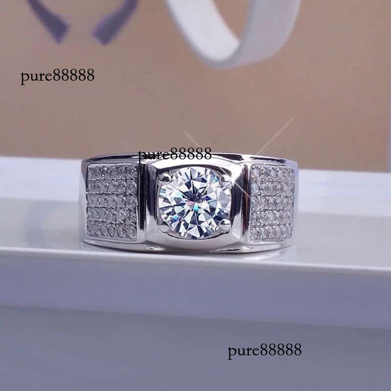 New Four-claw Simulation Moissanite Men's Ring Fashion Jewelry Accessories