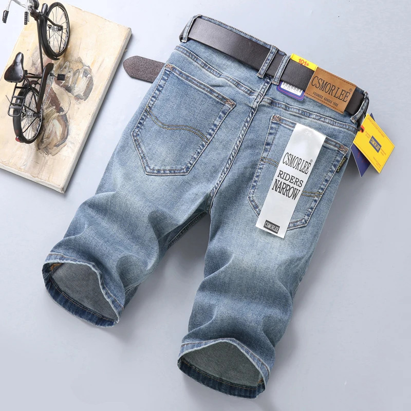 Summer Stretch Thin Bermuda Masculina Cotton Denim Jeans Men Knee Length Soft Ropa Hombre Shorts 250226