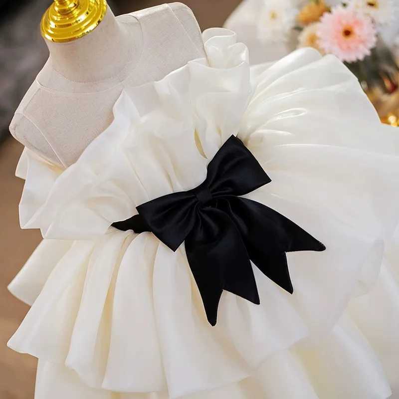 Girl's Dresses Baby girl princess sleeveless Tutu dress ruffled baby toddler Vestido wedding party Pageant baby clothing 1-12Y Y250227CAIK