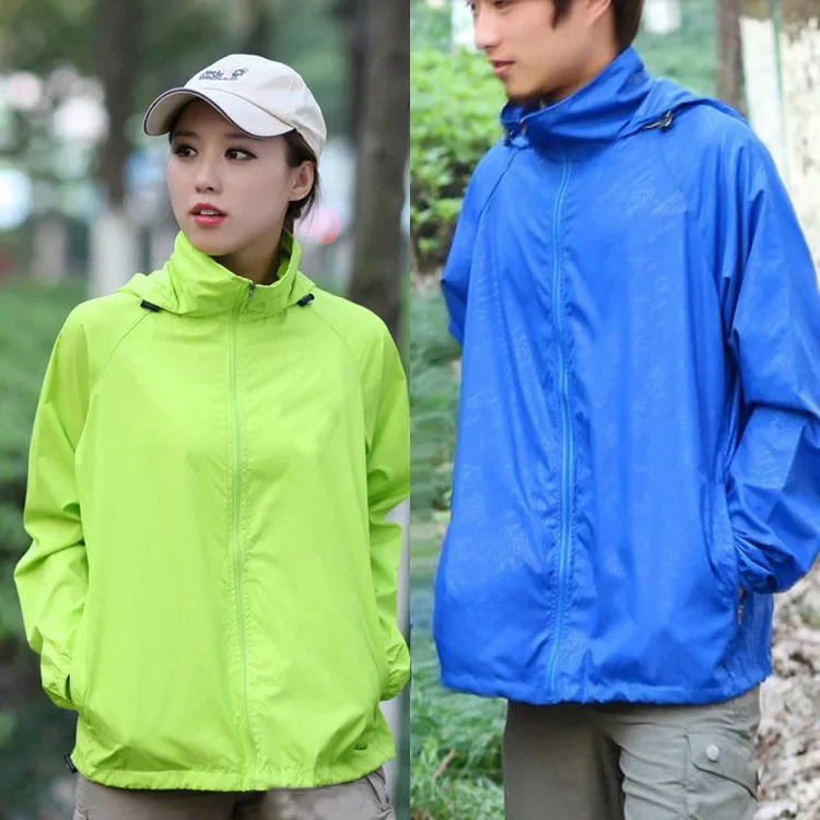 Outdoor Sport Windbreaker Thin Coat Unisex Waterproof Quick Dry Basic Jacket Sun Protection Ultralight Hooded Jackets Men Women 250227