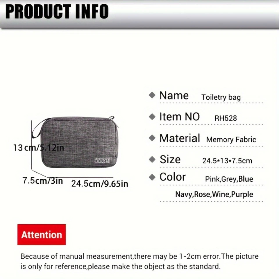 Ship from US Polyester 300D Cationic Bathroom Hanging Toiletry Bag Makeup Cosmetic For Woman And Man Large Capacity PVC Waterproof P 250227FBB