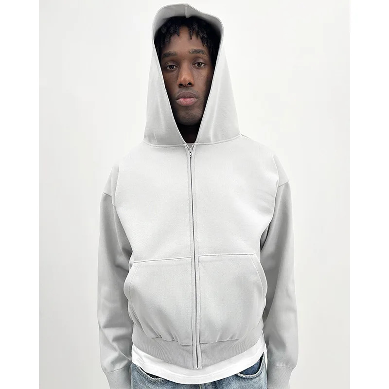 BOMP Autumn Men Lightweight And Friendly Technology Material Hooded Cardigan Sweatshirt Mens Trendy Fashion 250226