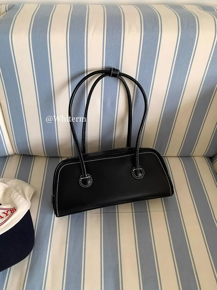 Ship from US niche n highend texture large capacity single shoulder underarm bag fashionable korean style french stick small square 250227FBB