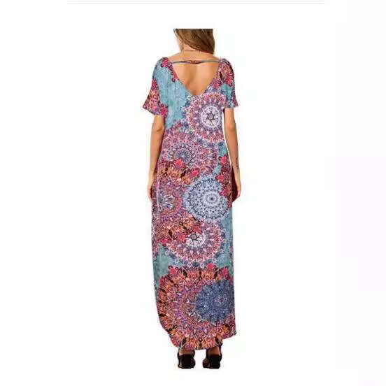 2025bay hot item extra long plus fat MM loose pocket dress 24 colors 9 sizes 2025 new casual fashion trend clothing